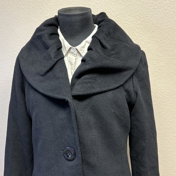 VTG Fleurette Loro Piana Sz 6 Wool Cashmere Blend Black Coat Quiet Luxury - Picture 3 of 13